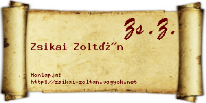 Zsikai Zoltán névjegykártya