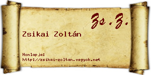 Zsikai Zoltán névjegykártya
